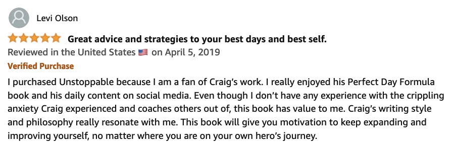 Amazon Review Levi Olson